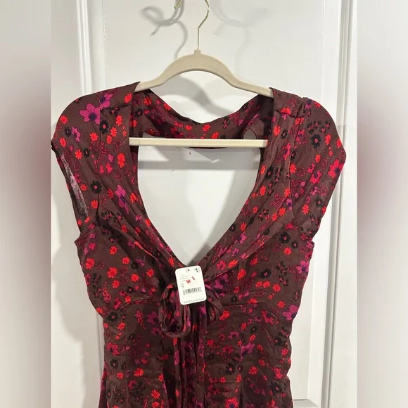 NWT Free People It Takes Two Wrap Dress in Plum Combo - Picture 10 of 12